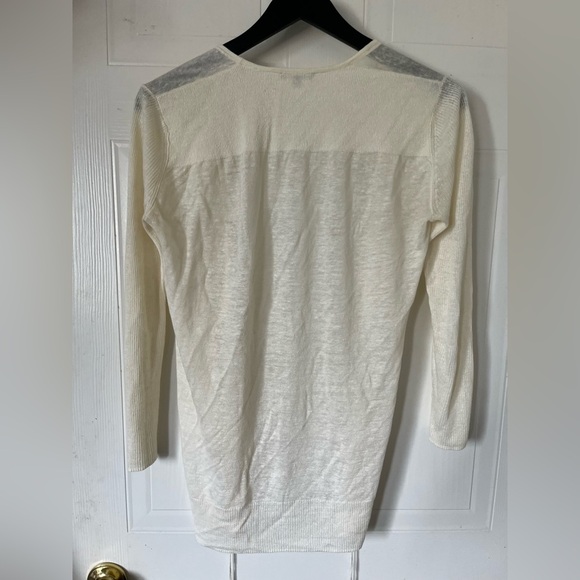 Theory Cream Linen/Viscose Lightweight Cardigan - Picture 7 of 8